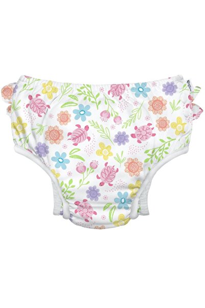 Green Sprouts White Turtle Floral 12 luni - Slip fete SPF 50+ pentru inot (cu...