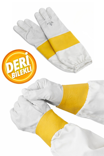 Aksaray Arıcılık Arıcı Eldiveni Deri Bilekli Uzun Kollu Arıcılık Eldiveni Arı...