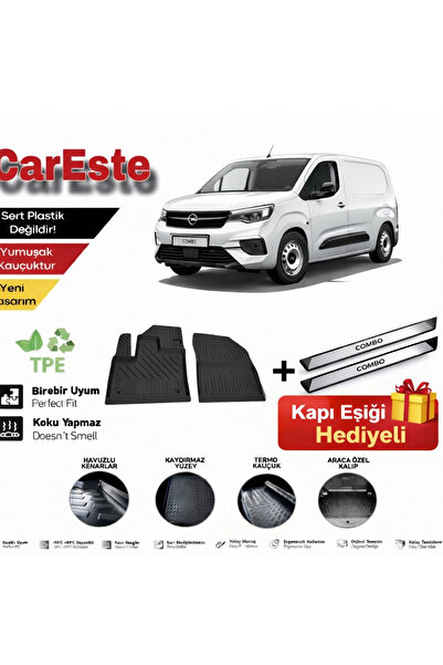 CarEste Opel Combo Panelvan 2019-2026 4D Havuzlu Paspas Ön 2 Parça Araca Özel...