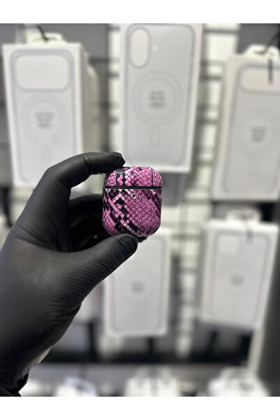 TAK Bİ KILIF حافظة حماية ممتازة متوافقة مع AirPods 1 2 Snake جلد منقوش مع مشب...