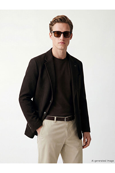 LC Waikiki Brown Standard Fit Men's Blazer Jacket