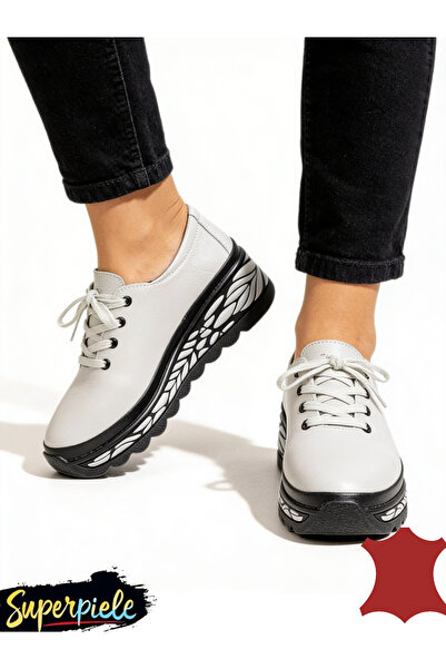 ANGEL BLUE Pantofi casual dama piele naturala cu talpa groasă neagră