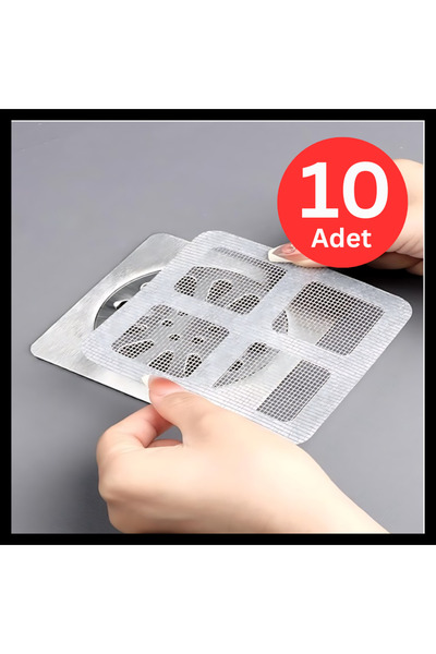 tg tek-iş global Lavabo Gider Süzgeci 10 Adet – Yapışkanlı Gider Filtresi – S...