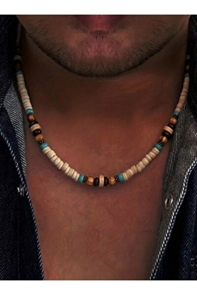 OutfitModa Colier cu mărgele pentru bărbați, stil boho