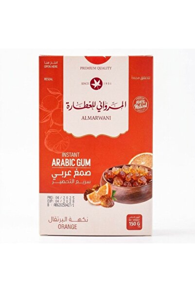 ALMARWANI صمغ عربي فوري - بنكهة البرتقال الممتازة (150 غرام)