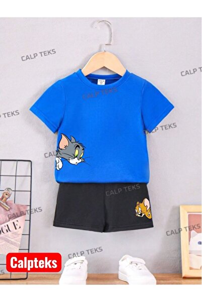 CALP TEKS Комплект от шорти и тениска с принт TOMM-JJERY за деца