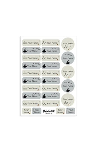 Printoot ملصقات سحرية تتميز بأيقونات سحرية فنية وملصقات أسماء من الفينيل اللا...