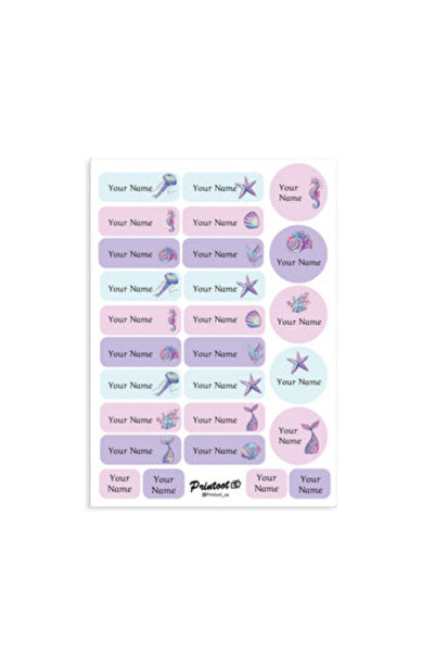 Printoot ملصقات أصداف بحرية تتميز بأيقونات بحرية فنية وملصقات فينيل لاصقة عال...