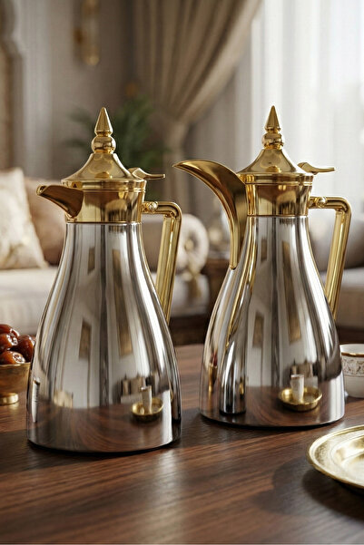 SQUALO طقم ترمس شاي وقهوة فاخر – حافظ للحرارة – السعة 0.8 لتر / 1 لتر – زجاج ...