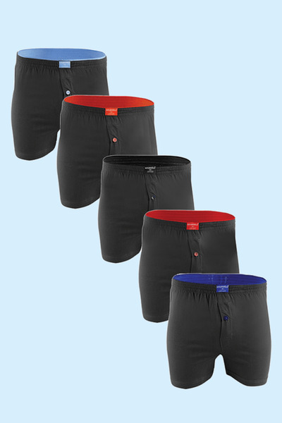 Ceylanoğlu 100% COTTON TOWEL WAIST MEN'S BOXER MIXED 5-PACK ECO PACK 032