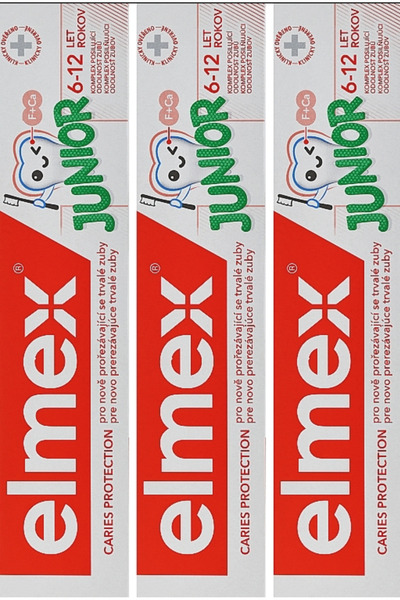 Elmex Pack of 3x Junior Caries Protection Toothpaste (6-12 years), 75 ml