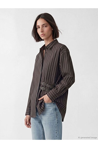 LC Waikiki LCW Vision Çizgili Kadın Gömlek