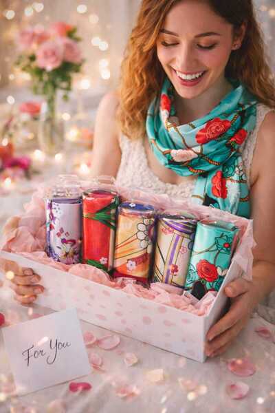 OEM Set 5 Eșarfe Damă Elegante Satinate, Imprimeu Floral Multicolor, Cadou Ro...