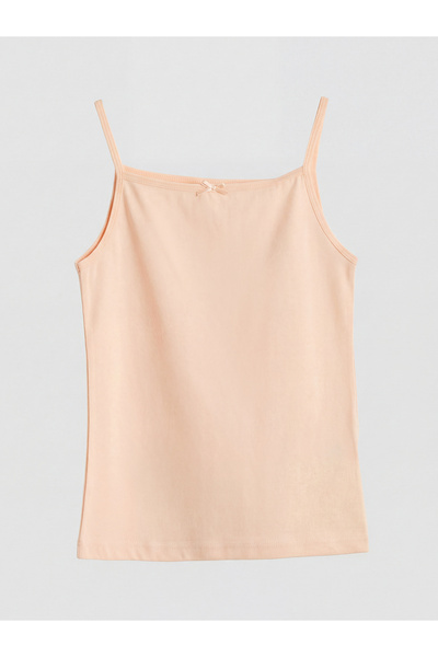 LC Waikiki قميص داخلي للفتيات من Özmarka للموسم الجديد بياقة مربعة وحزام من ا...