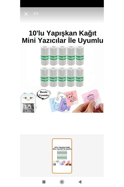 Dinç Thermal 10 Adet Mini Termal Yazıcı ve Mini Çocuk Fotoğraf makinaları uyu...
