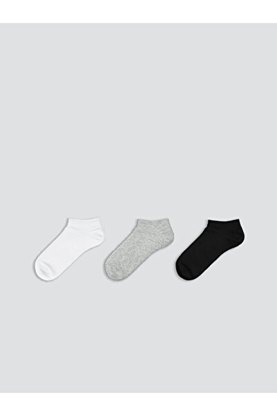 LC Waikiki Rmz Gi̇yi̇m Farkiyla Women's Plain Booties Socks 3-Piece
