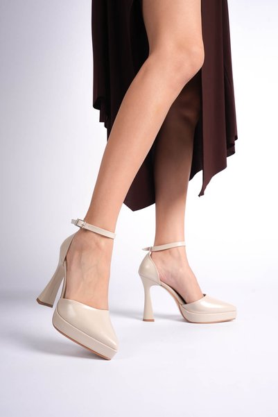 LEVONYA Dafne Women's Skin Beige Platform Heeled Shoes