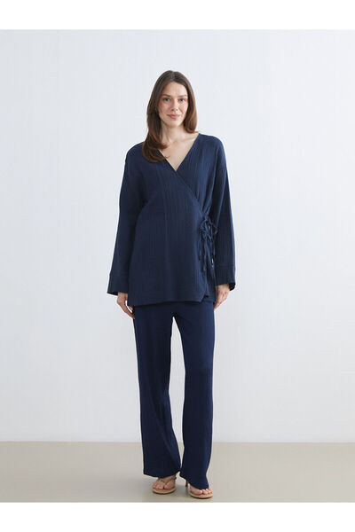 LC Waikiki Peak New Season Elastic Waist Textured Women's Trousers