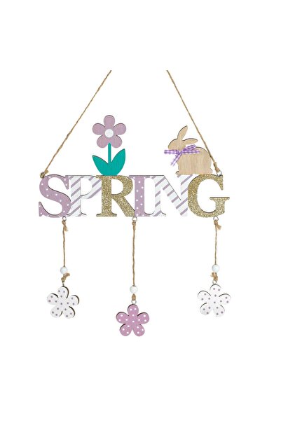 OEM Decoratiune Suspendata de Paste din Lemn Spring Iepuras 22x15cm