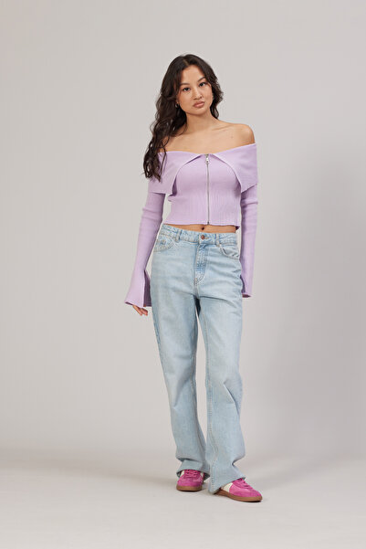 Nisan Madonna Collar Zippered Sweater