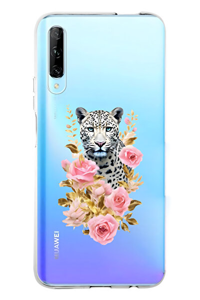FLAMENKO حافظة هاتف شفافة متوافقة مع هاتف هواوي بي سمارت برو ليوبارد وردي روز...