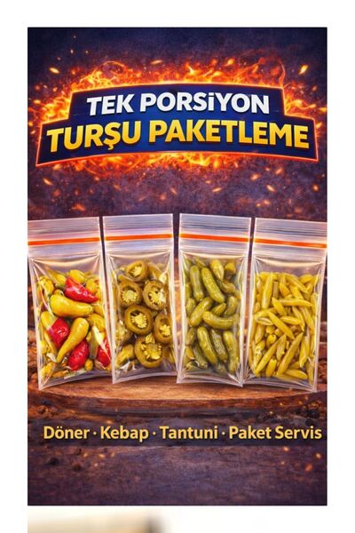 figanlar ambalaj 100 adet 7x9 cm Kilitli Turşu Poşeti – Dönerci Kebapçı Paket...