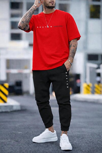 zeag Men's Boston Printed Tracksuit T-Shirt Set