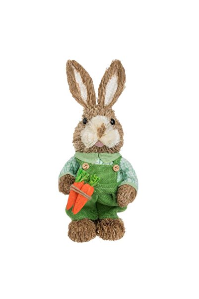 OEM Figurina Decorativa de Paste Iepure din Iarba cu Morcov 32cm