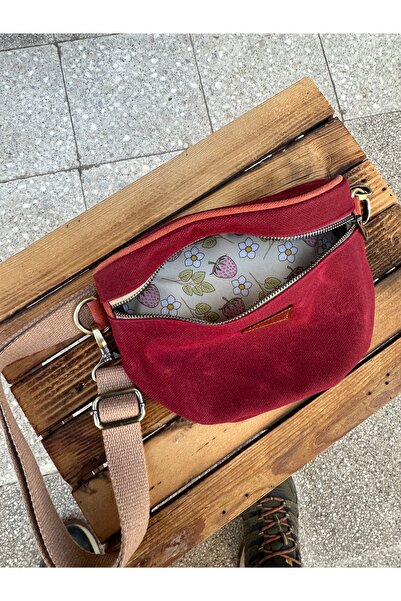 Atelier Lapina Bordo (Kiremit Detaylı) / Çilek & Papatya Astar Mumlu Kanvas Ç...