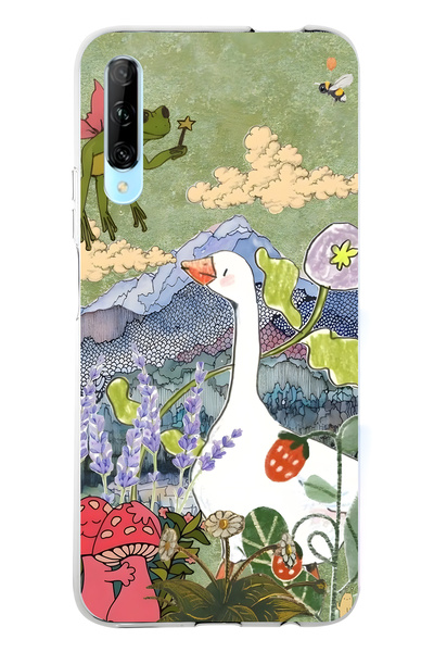 FLAMENKO حافظة هاتف شفافة متوافقة مع هاتف هواوي بي سمارت برو، تصميم كاز آند ن...