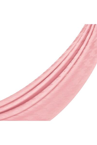 ipekevi Σάλι με μονόγραμμα και σχέδιο ράμφους χήνας - Ροζ πούδρα