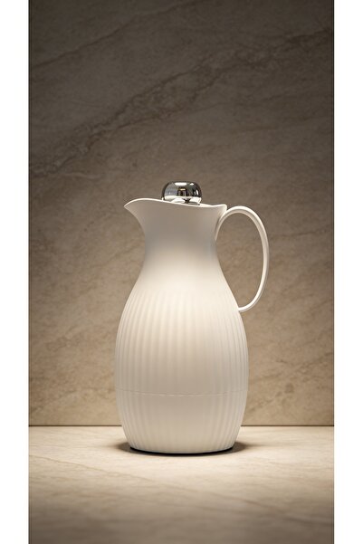 ZALA ترمس فاخر على الطراز السعودي، لون أبيض كريمي، سعة 1 لتر، معزول بتفريغ ال...