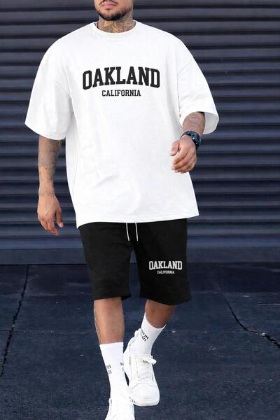 zeag Men's Okland California Printed Shorts T-Shirt Set