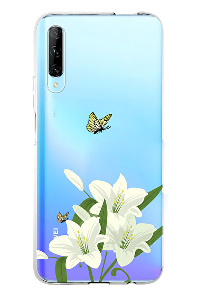 FLAMENKO حافظة هاتف شفافة متوافقة مع هاتف هواوي بي سمارت برو وايت ليلي منقوش