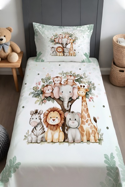 EVPANYA Dream Forest Gathering Patterned Bedspread and Pillowcase
