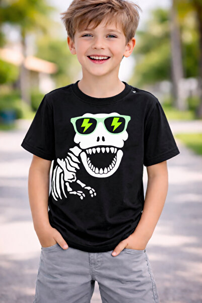 ArtYus Παιδικό μπλουζάκι Dinosaur Skeleton B με τύπωμα – Unisex P Βαμβάκι με ...