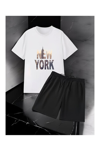 PENTHİLUS Men's T-Shirt and Shorts Set - Men's Oversized Two-Piece Set