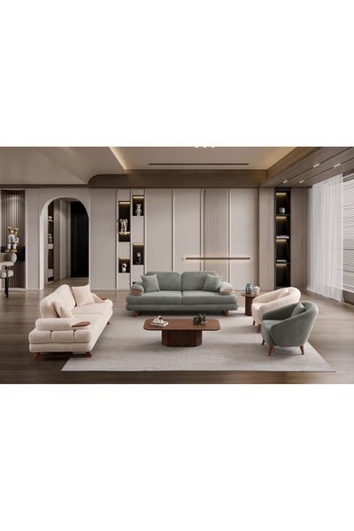 EvcesHome Nova Modern Fonksiyonel Koltuk Takımı - Sandıklı Bazalı & Hareketli...