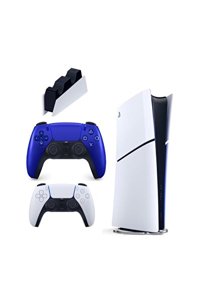 Sony Playstation 5 Slim 1TB Dijital + 2. kol Cobalt Blue mavi + şarj istasyon...
