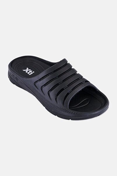XTI Men Brand Logo Slip On Slides, Black