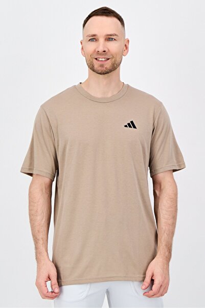 adidas Men Regular Fit Short Sleeve Gym T-Shirt, Tan