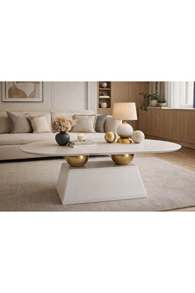 Gold Design OBLİX ORTA SEHPA AHŞAP LAKE siyah-gold birinci sınıf mdf