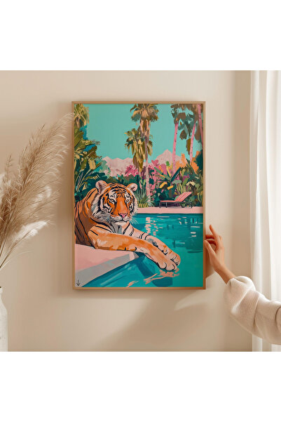 Tuba Decor Jednodijelna slika "Kralj tigra" u drvenom okviru