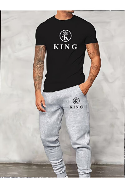 ibibik moda KİNG B cu imprimeu Pantaloni de trening și tricou T tricou - J pa...