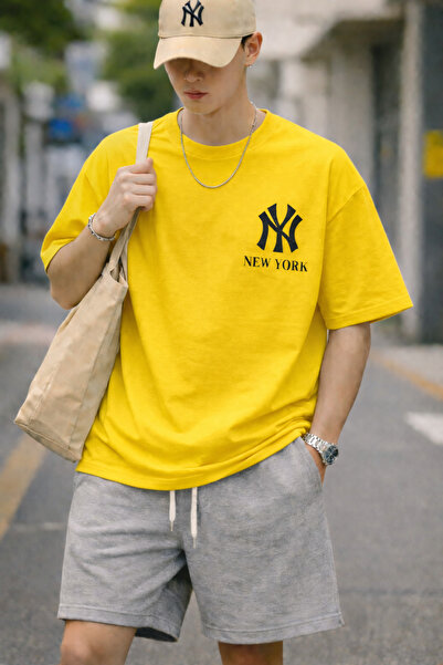 ArtYus New York Ny Logo Printed Unisex Oversized T-Shirt – Pack of Cotton Cre...