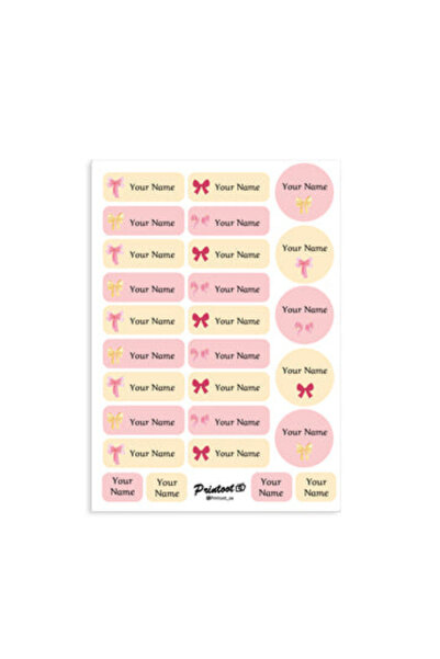 Printoot ملصقات على شكل فيونكات تتميز بأيقونات شرائط فنية وملصقات أسماء من ال...