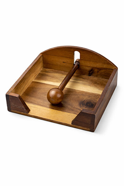 MİS KİTCHEN Acacia Wood Napkin Holder – Tabletop Anti-Wind Napkin Holder 19X1...