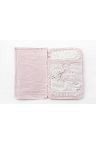 Kardeşler Bebe Teddy Bear Print Lace Piece Newborn Baby Swaddle and Diaper Set