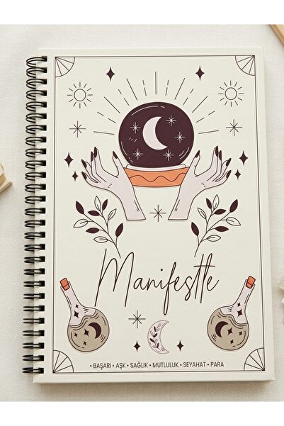 VANGUARD Design Bej Rengi Manifest Defteri – Sticker İçerikli, 30 Gün Challen...