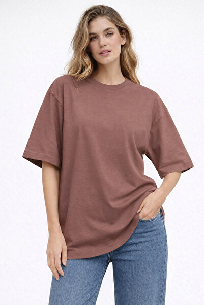 KAREL BUTİK Γυναικείο μπλουζάκι Oversize Fit από 100% οργανικό βαμβάκι με χον...